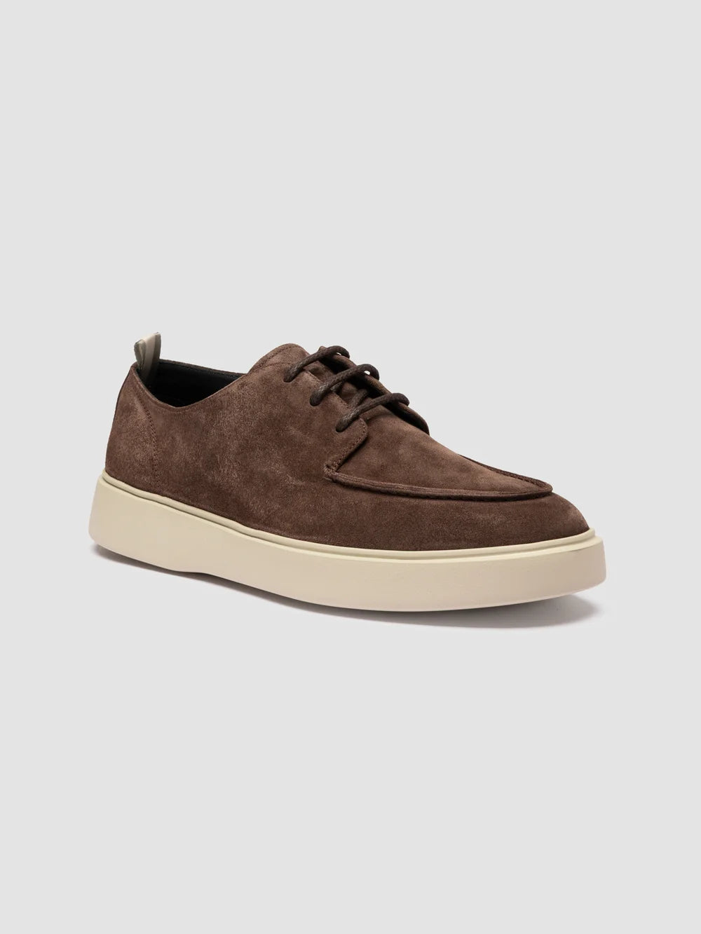 FRAME 019 - Scarpe Derby in Pelle Scamosciata Marrone - image 3,side view