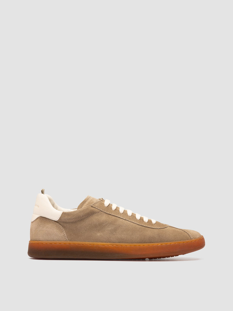 GINNASIO 001 - Beige Leather and Suede Sneakers