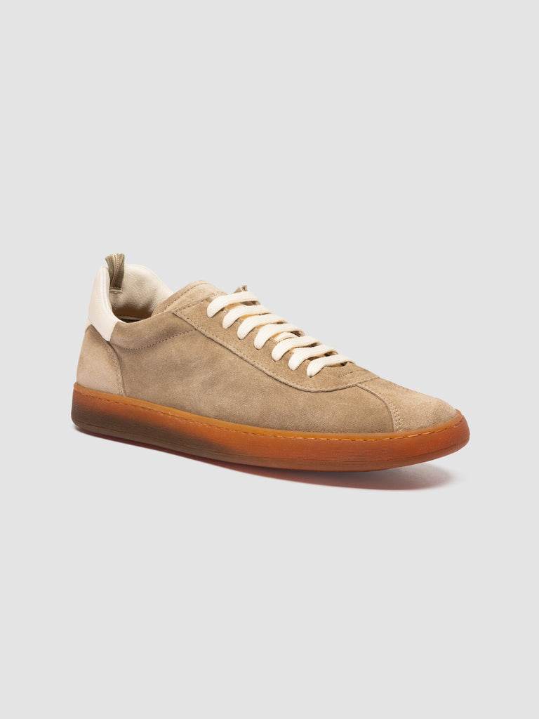 GINNASIO 001 - Beige Leather and Suede Sneakers