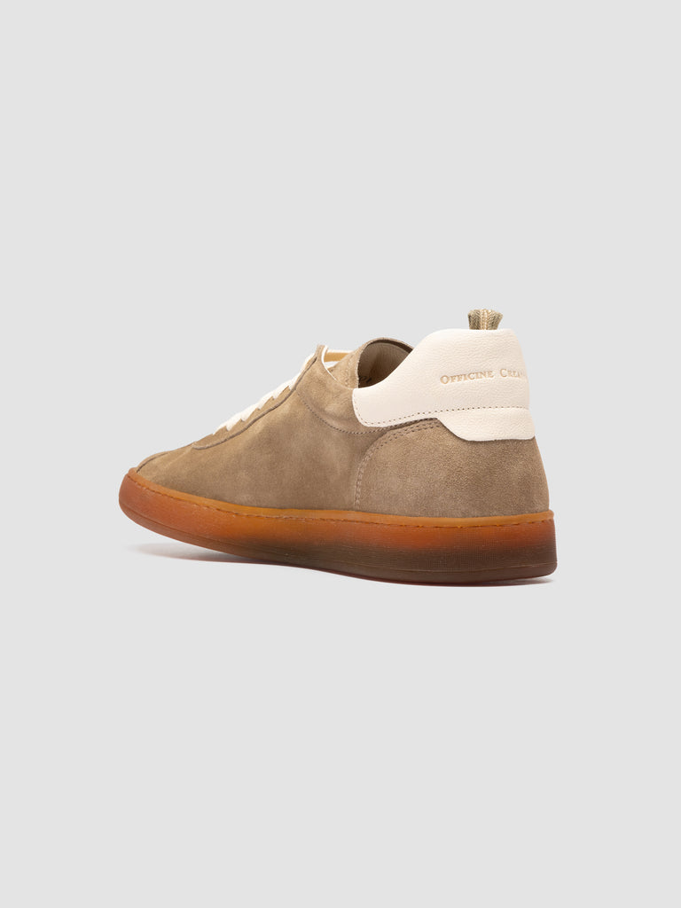GINNASIO 001 - Beige Leather and Suede Sneakers