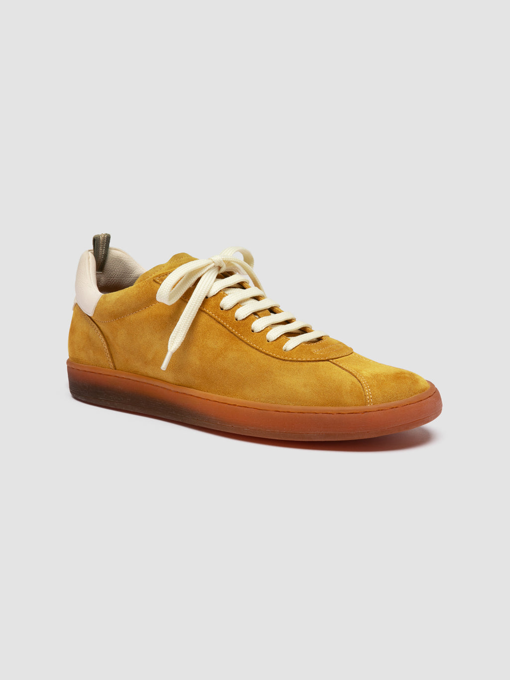 GINNASIO 001 - Yellow Leather and Suede Sneakers - image 3,side view