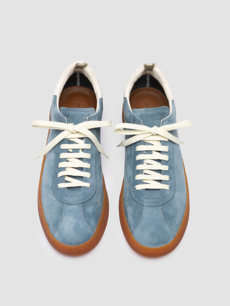 GINNASIO 001 - Blue Leather and Suede Sneakers