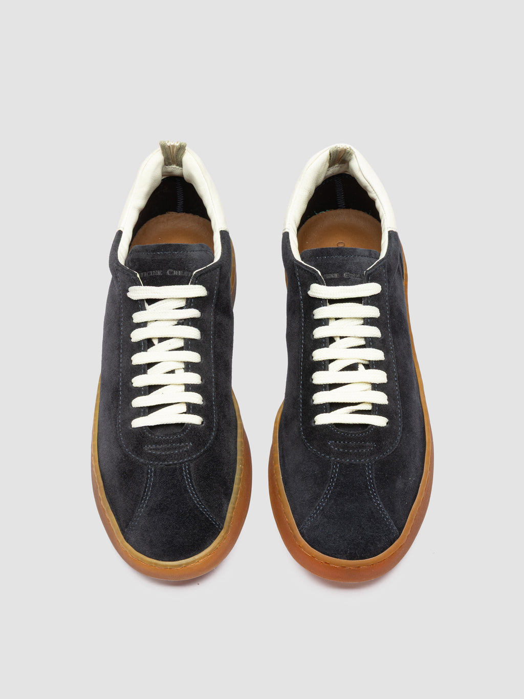 GINNASIO 001 - Blue Leather and Suede Sneakers - image 2,side view