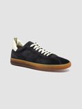 GINNASIO 001 - Blue Leather and Suede Sneakers - thumb image 3,side view
