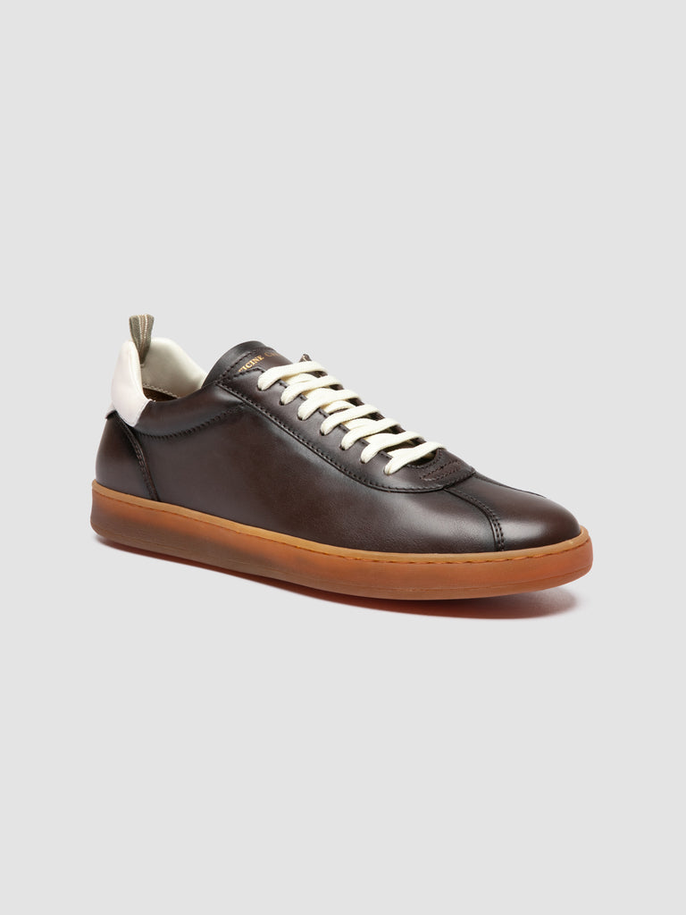 GINNASIO 003 - Brown Leather Low Top Sneakers