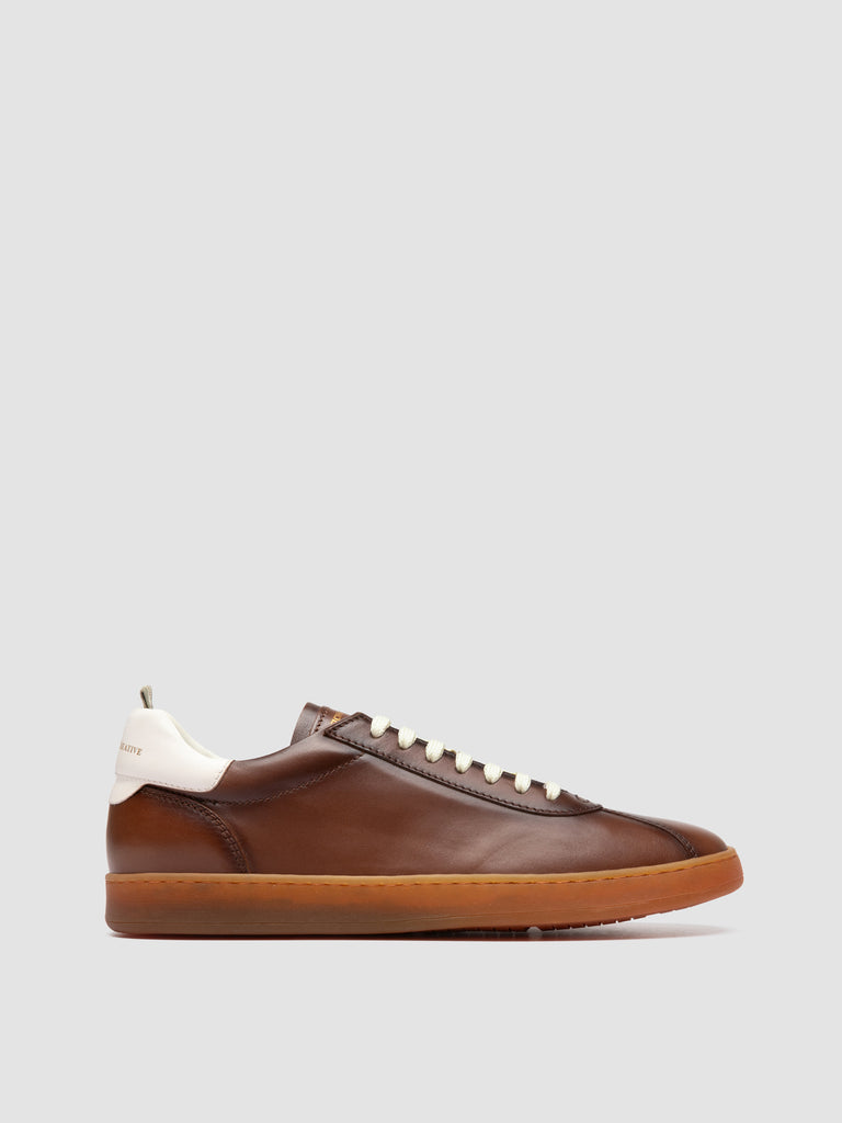 GINNASIO 003 - Brown Leather Low Top Sneakers
