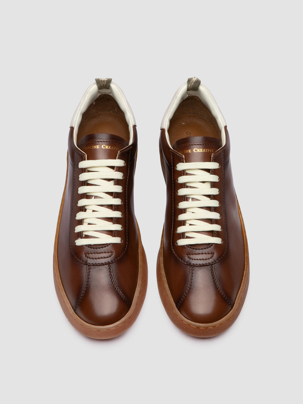 GINNASIO 003 - Sneaker Basse in Pelle Marrone - image 2,side view