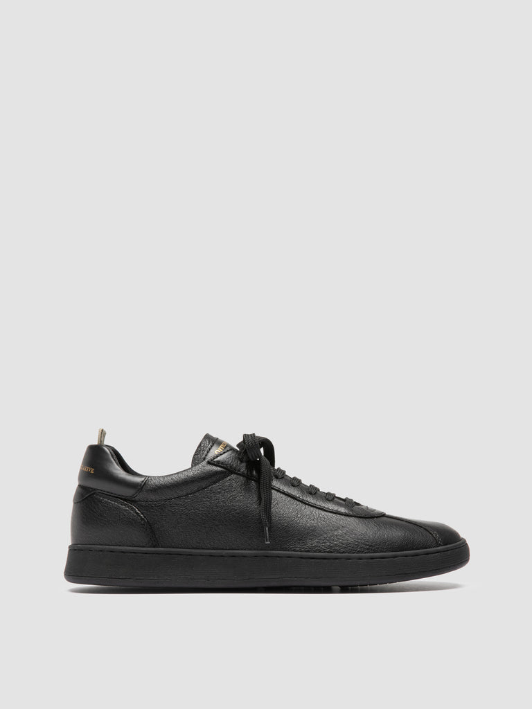 GINNASIO 003 - Black Leather Low Top Sneakers
