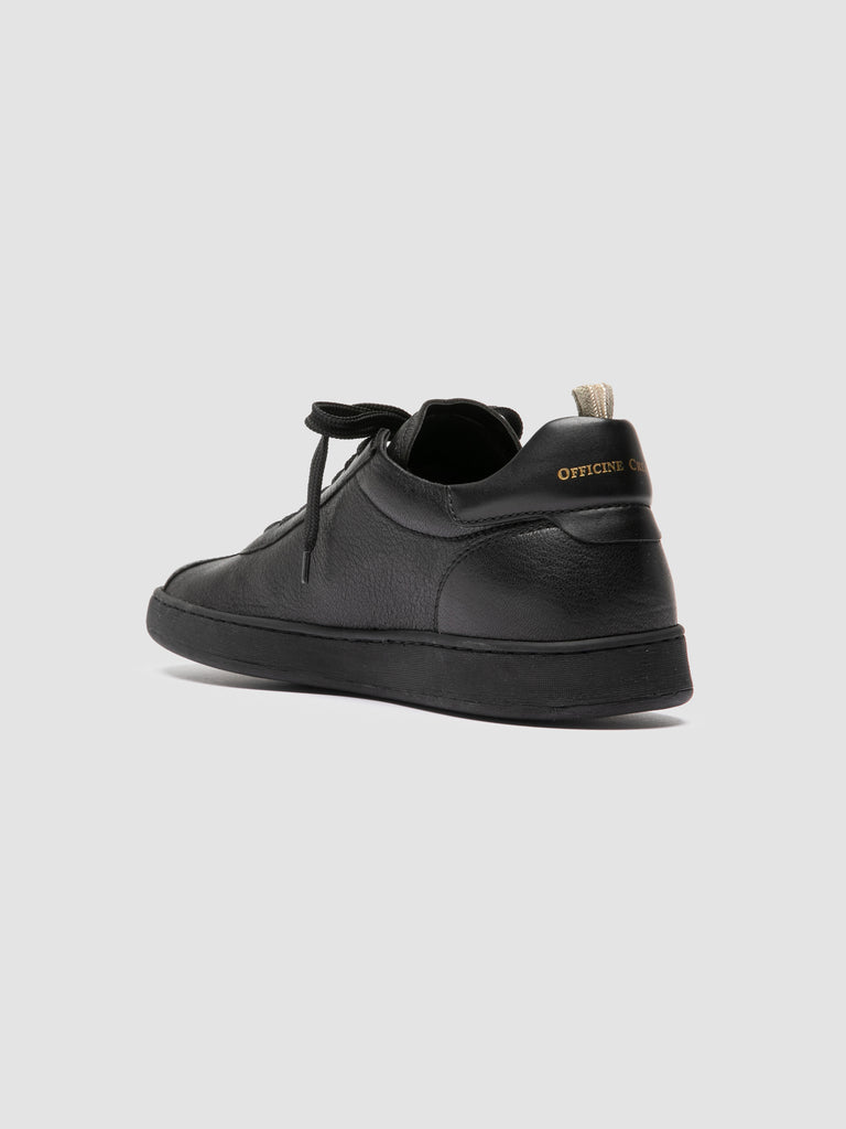 GINNASIO 003 - Black Leather Low Top Sneakers