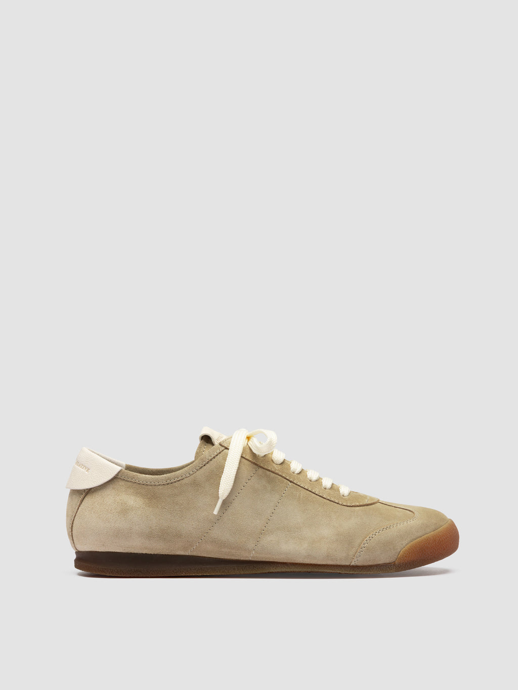 HAZEL 001 - Beige Suede Low-Top Sneakers - image 1,side view