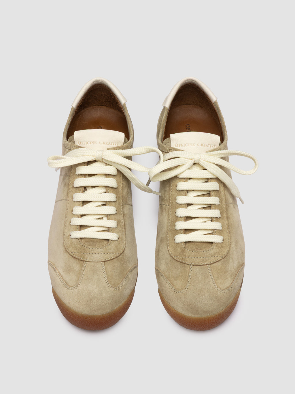 HAZEL 001 - Beige Suede Low-Top Sneakers - image 2,side view