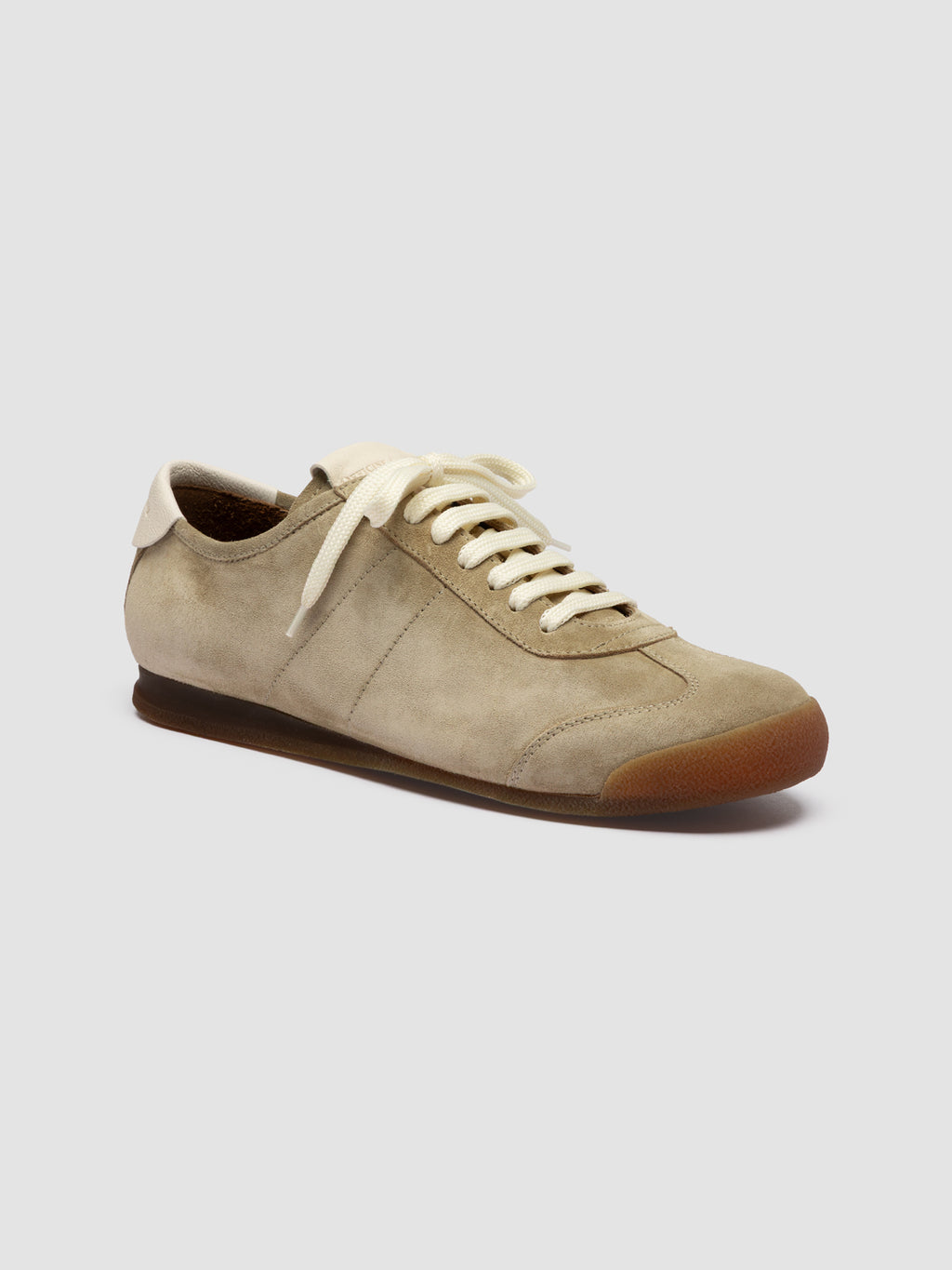 HAZEL 001 - Beige Suede Low-Top Sneakers - image 3,side view