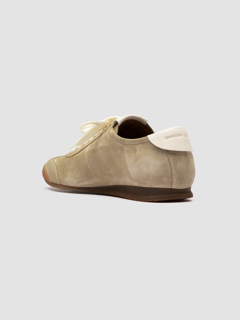HAZEL 001 - Beige Suede Low-Top Sneakers