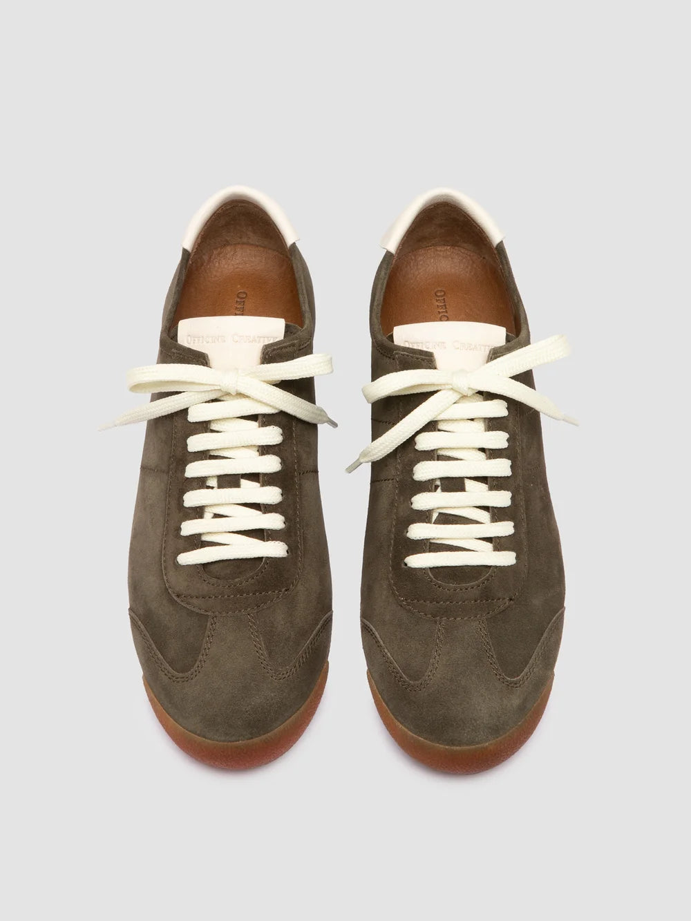 HAZEL 001 - Sneaker Basse in Pelle Scamosciata Verde - image 2,side view