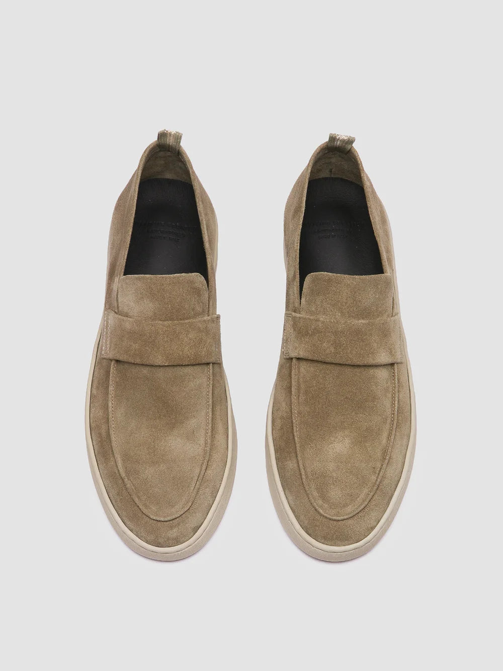 HERBIE 001 - Taupe Suede Penny Loafers - image 2,side view