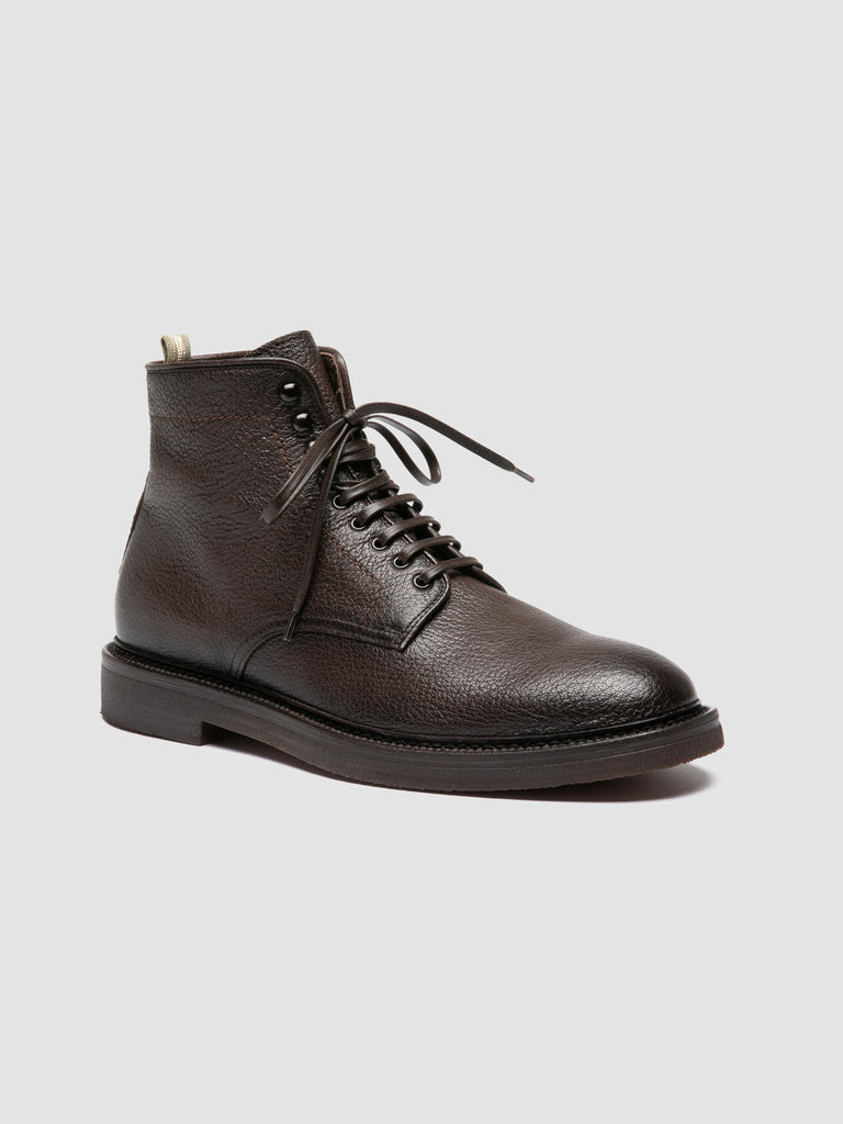 HOPKINS FLEXI 203 - Dark Brown Leather Lace Up Boots