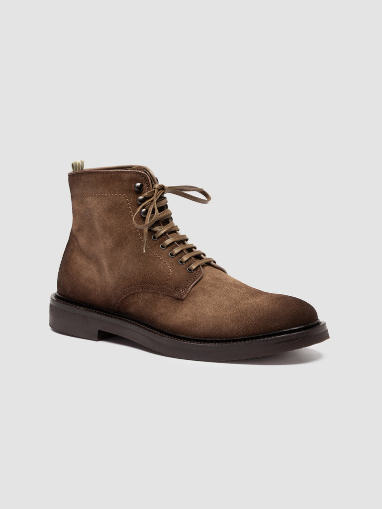 HOPKINS FLEXI 203 - Taupe Suede Lace-up Boots