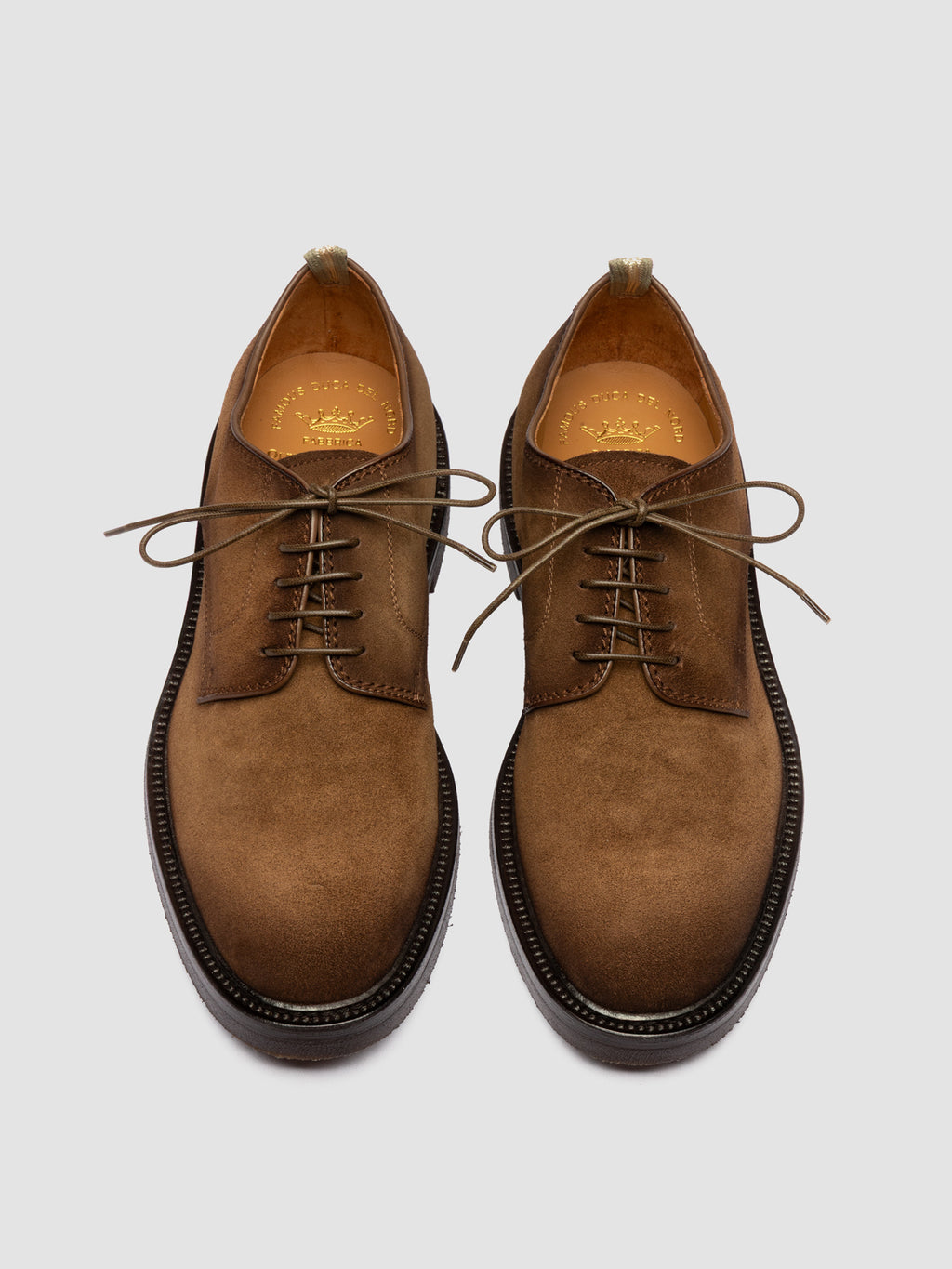 HOPKINS FLEXI 208 - Scarpe Derby in Pelle Scamosciata Marrone - image 2,side view