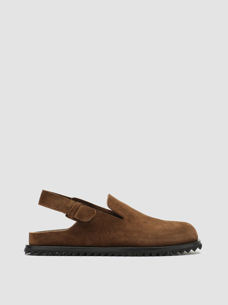 INTROSPECTUS 002 - Brown Suede Back Strap Sandals