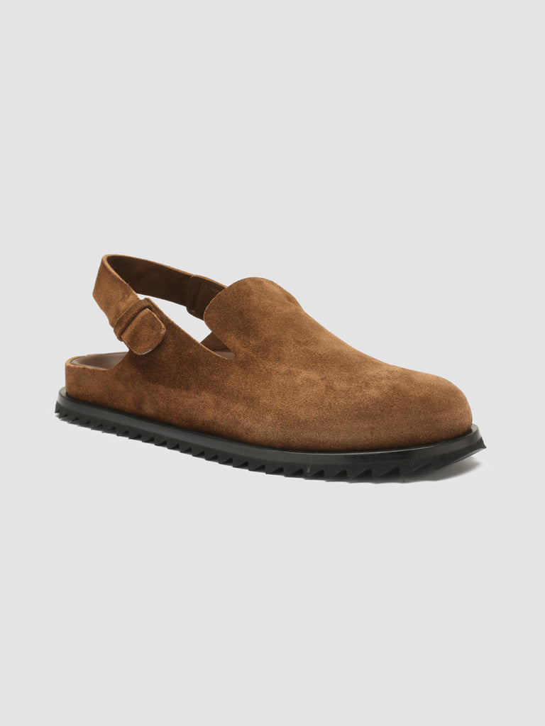INTROSPECTUS 002 - Brown Suede Back Strap Sandals