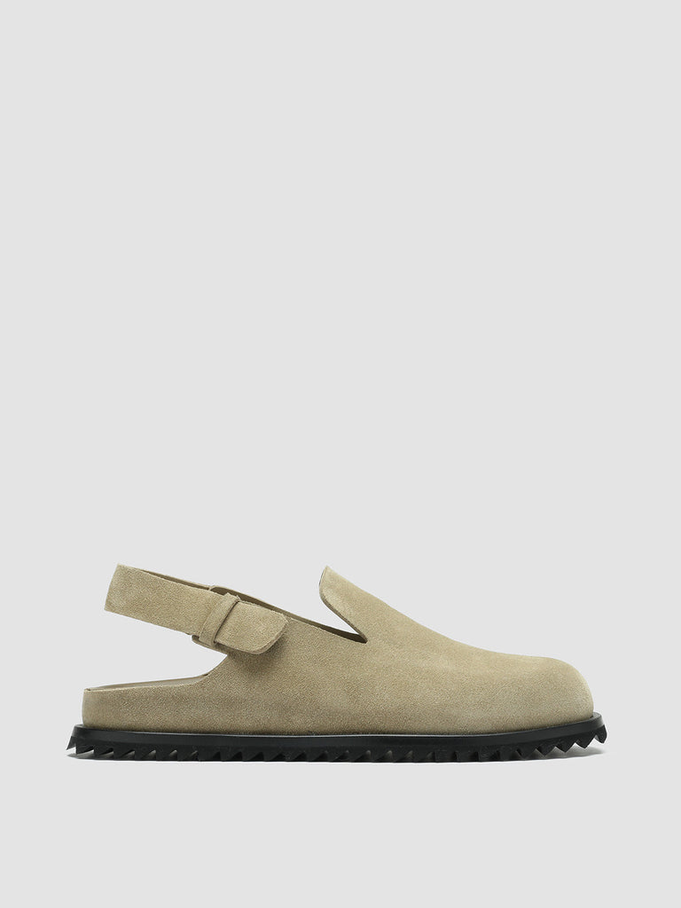 INTROSPECTUS 002 - Taupe Suede Back Strap Sandals