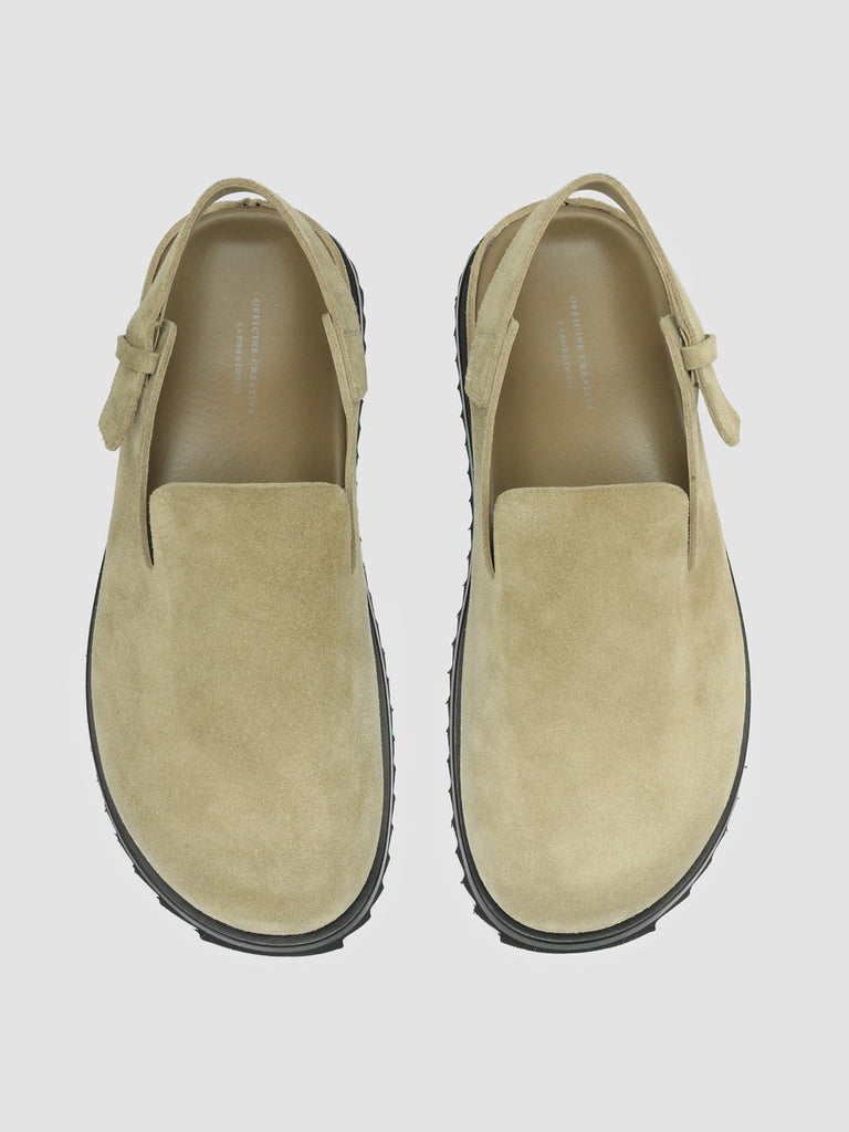 INTROSPECTUS 002 - Taupe Suede Back Strap Sandals