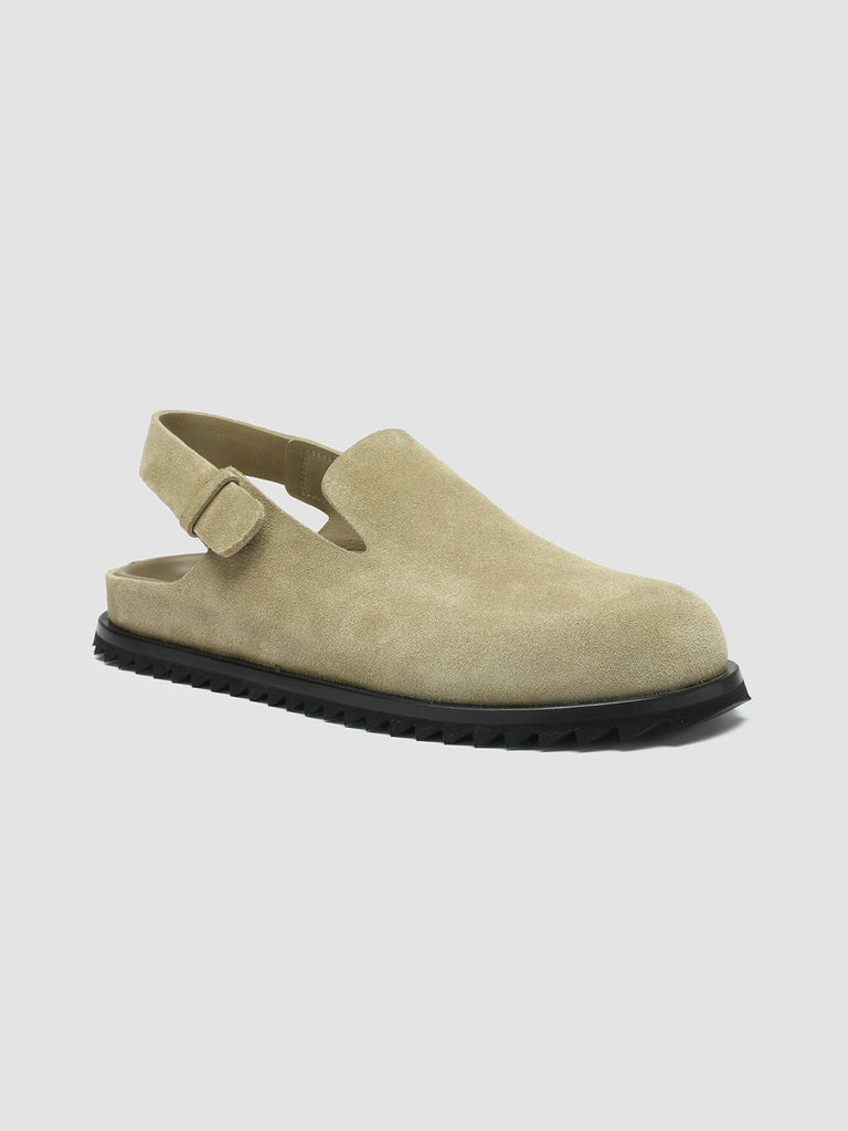 INTROSPECTUS 002 - Taupe Suede Back Strap Sandals