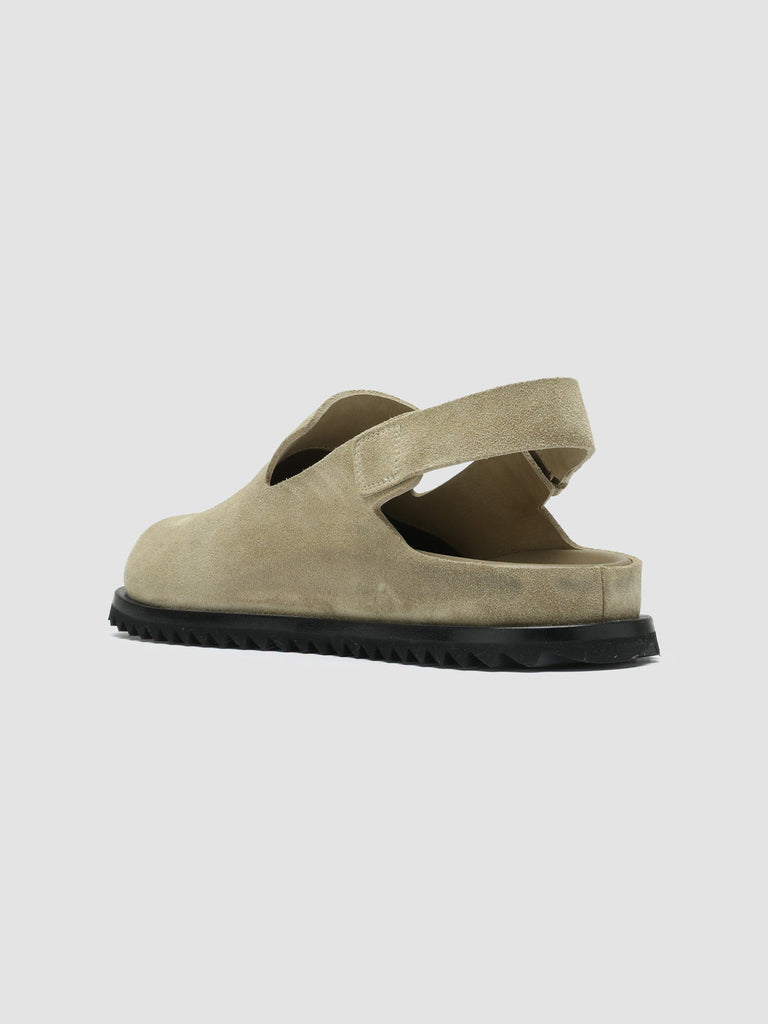 INTROSPECTUS 002 - Taupe Suede Back Strap Sandals