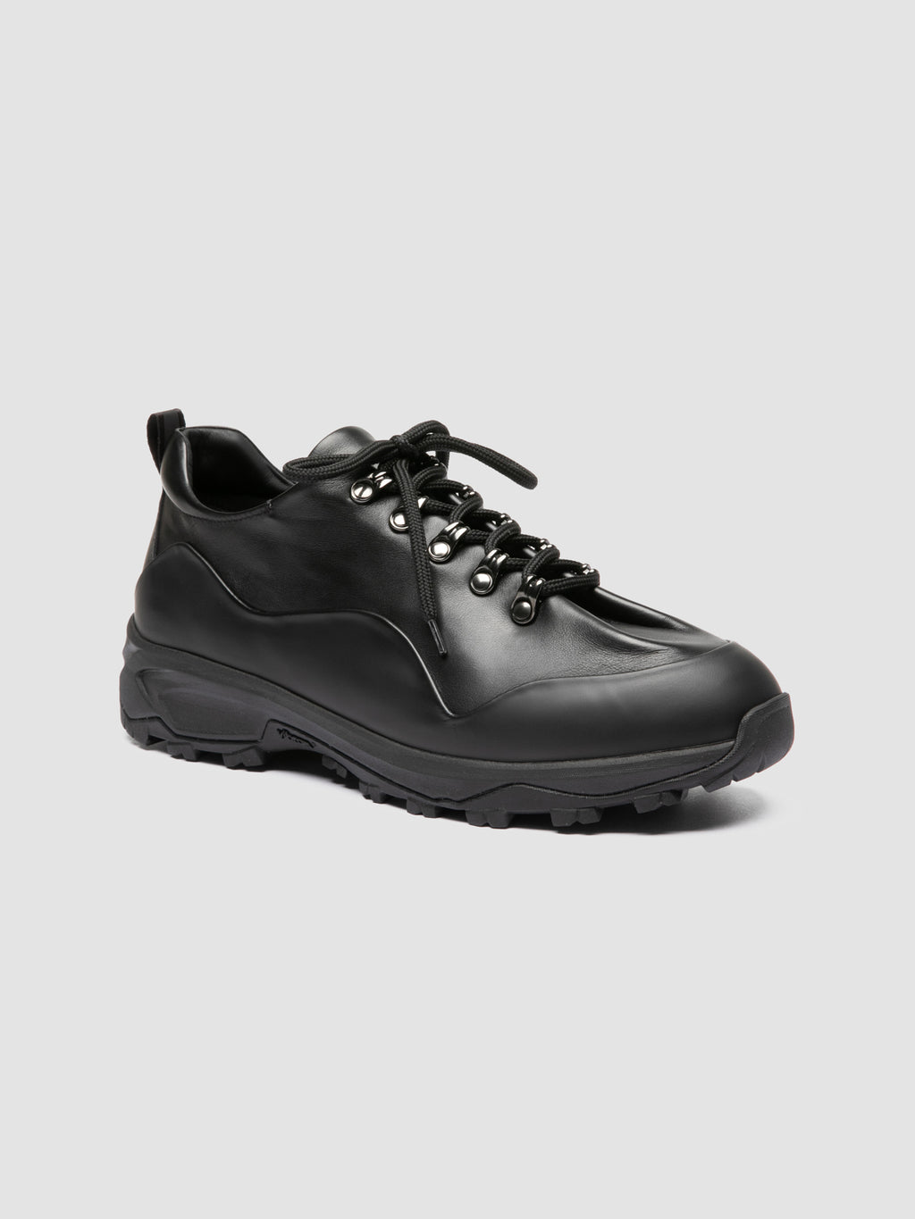 ITINERE 001 - Scarpe Derby in Pelle Nera - image 3,side view