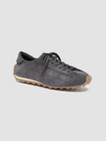 JARRED 001 - Sneaker Basse in Pelle Scamosciata Blu - thumb image 3,side view
