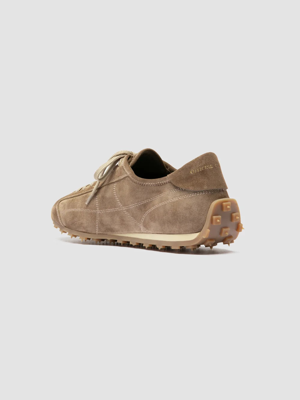 JARRED 001 - Sneaker Basse in Pelle Scamosciata Color Tortora - image 4,side view