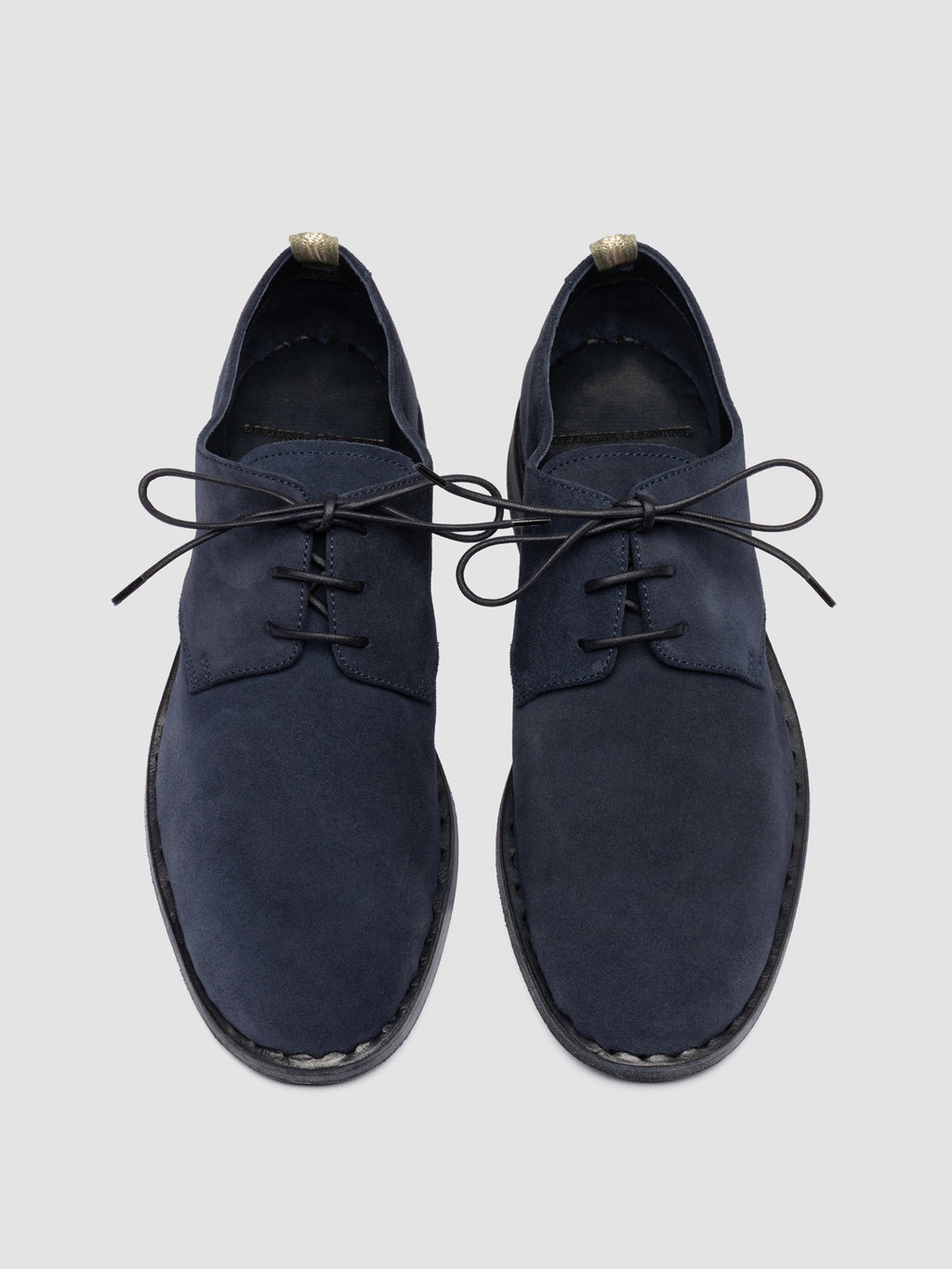 JOSHPER 010 - Scarpe Derby in Pelle Scamosciata Blu - image 2,side view