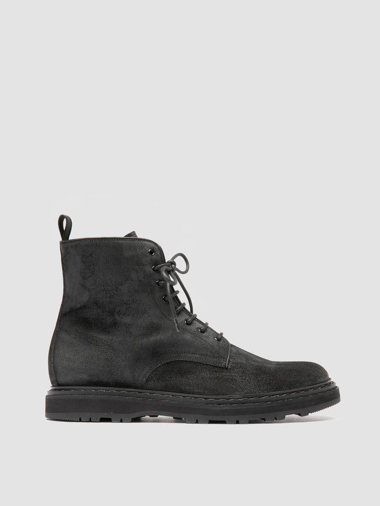 LYDON 004 - Black Suede Lace-Up Boots