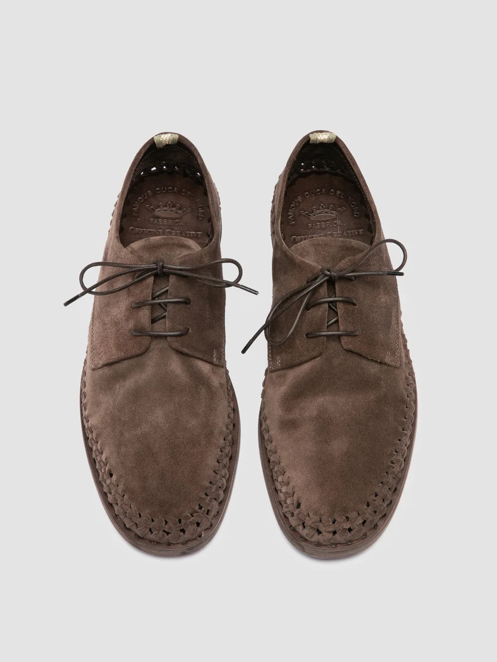 MILES 001 - Taupe Suede Derby Shoes - image 2,side view