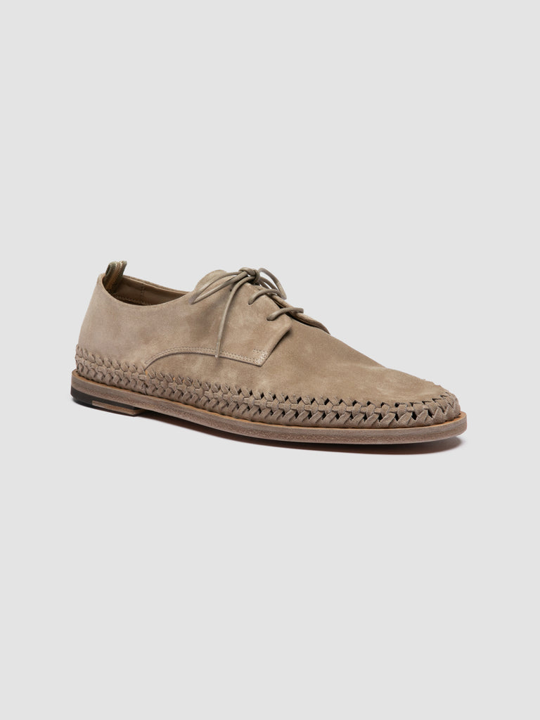 MILES 001 - Beige Suede Derby Shoes