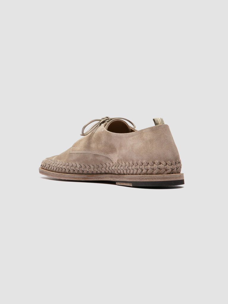 MILES 001 - Beige Suede Derby Shoes