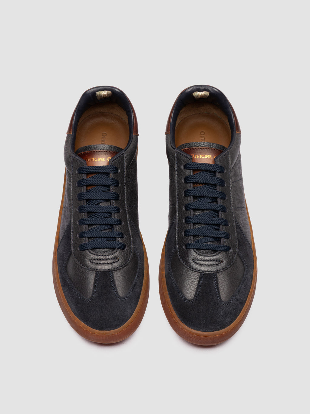 MILITIA 001 - Sneaker in Pelle Blu - image 2,side view