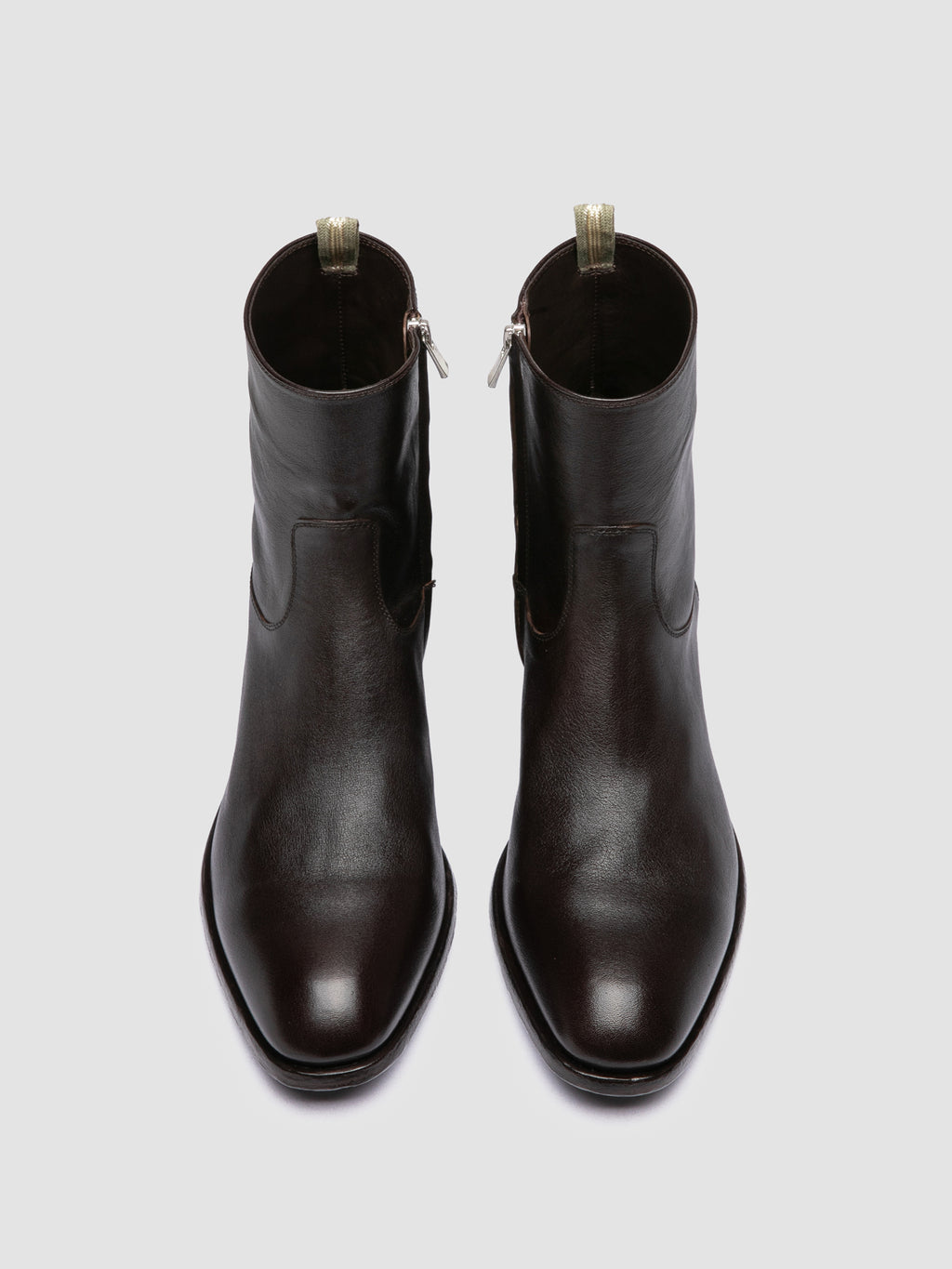 MONEGAL 002 - Stivali con Zip in Pelle Marrone - image 2,side view