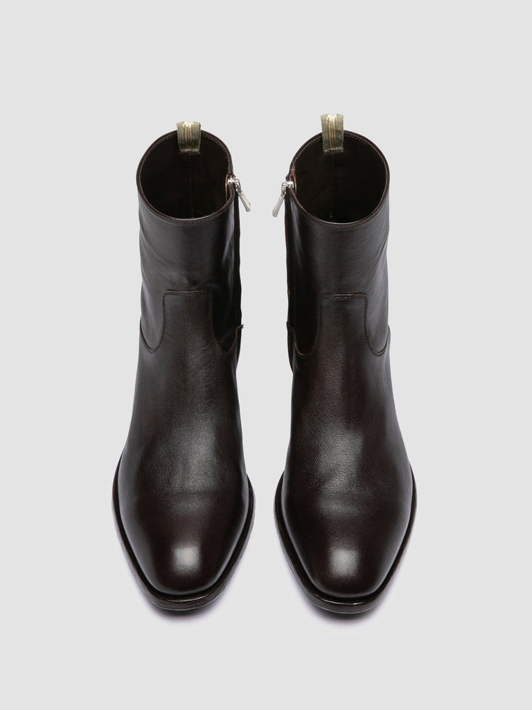 MONEGAL 002 - Stivali con Zip in Pelle Marrone