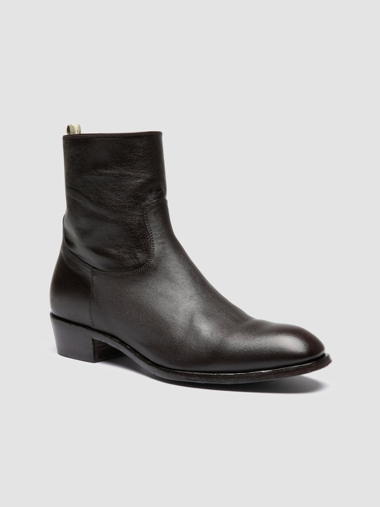 MONEGAL 002 - Stivali con Zip in Pelle Marrone