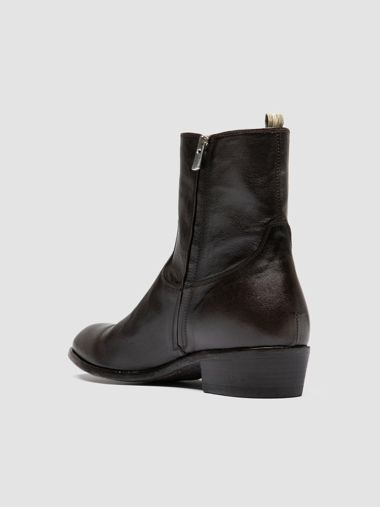 MONEGAL 002 - Stivali con Zip in Pelle Marrone
