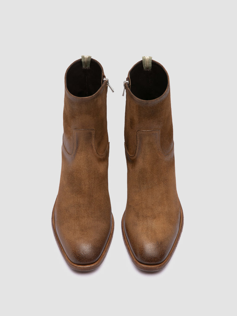MONEGAL 002 - Stivali con Zip in Pelle Scamosciata Marrone