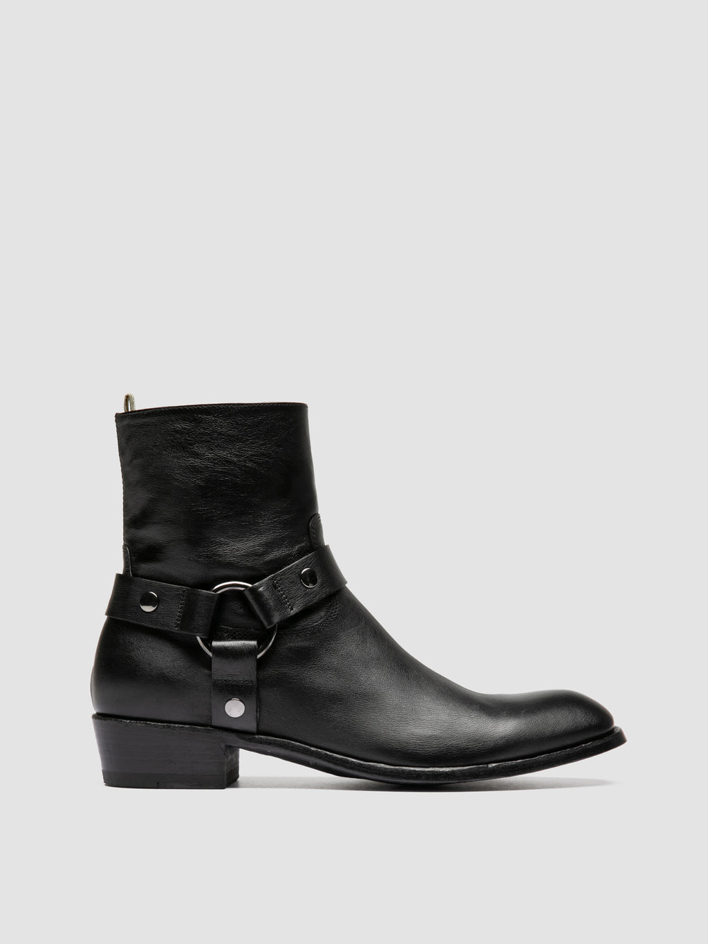 MONEGAL 004 - Black Leather Zipped Boots - image 1,side view