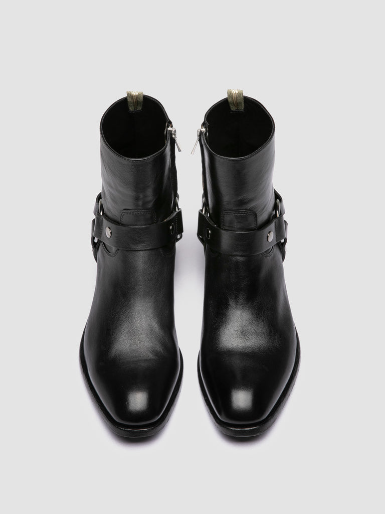 MONEGAL 004 - Black Leather Zipped Boots