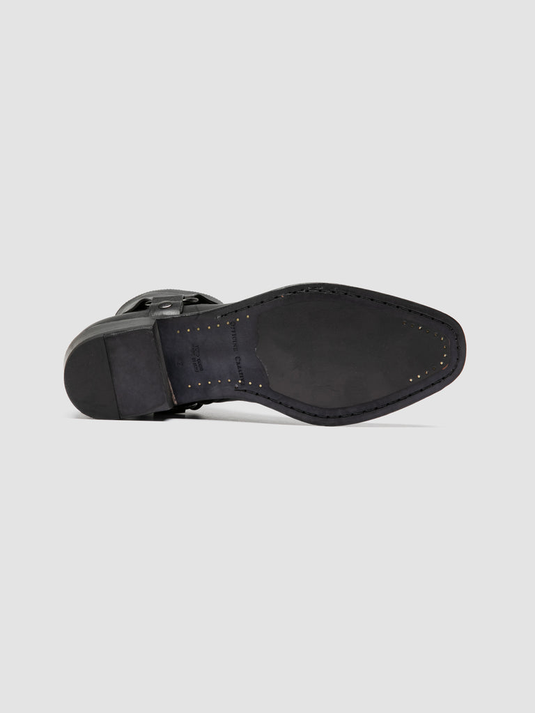 MONEGAL 004 - Black Leather Zipped Boots