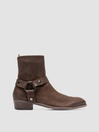 MONEGAL 004 - Stivaletti con Zip in Pelle Scamosciata Marrone