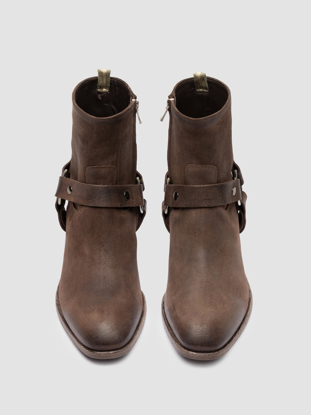 MONEGAL 004 - Brown Suede Zipped Boots - image 2,side view