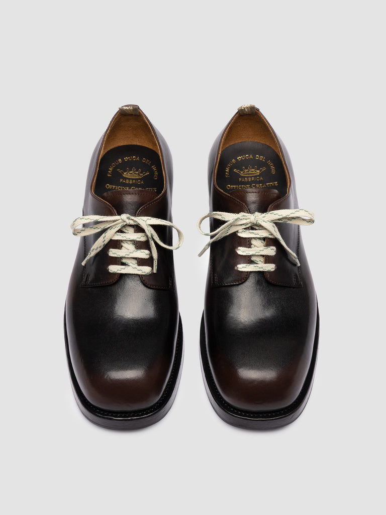 MONTANA 001 - Brown Leather Derby Shoes-hover