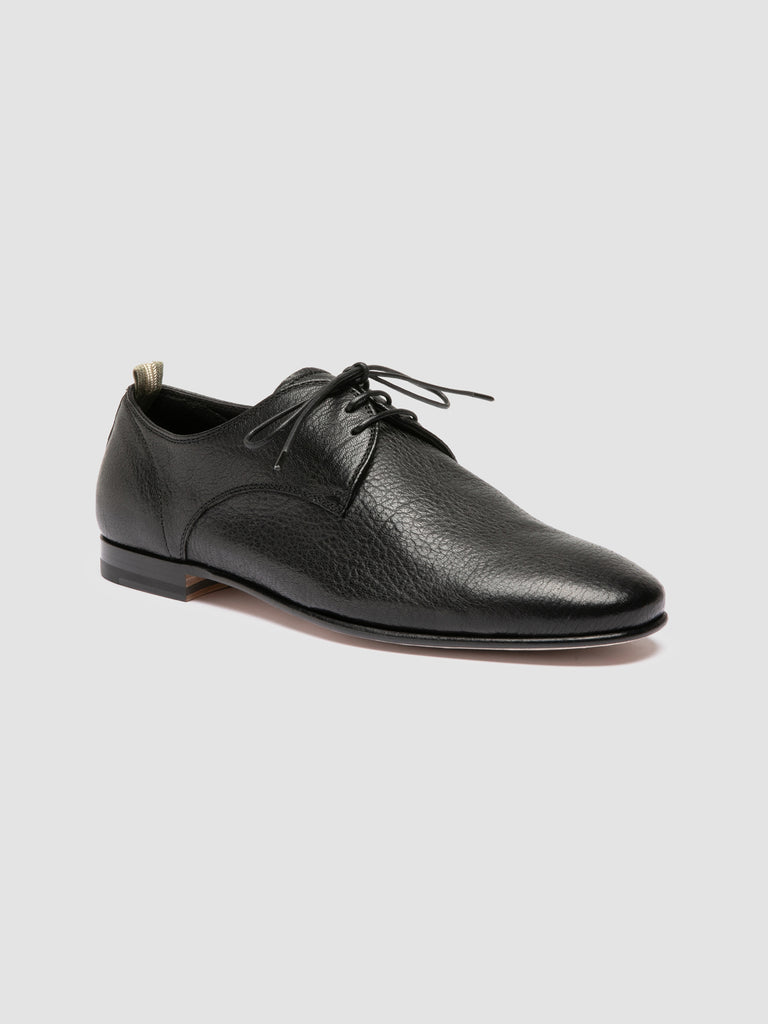 OLIVER 007 - Black Leather Derby Shoes