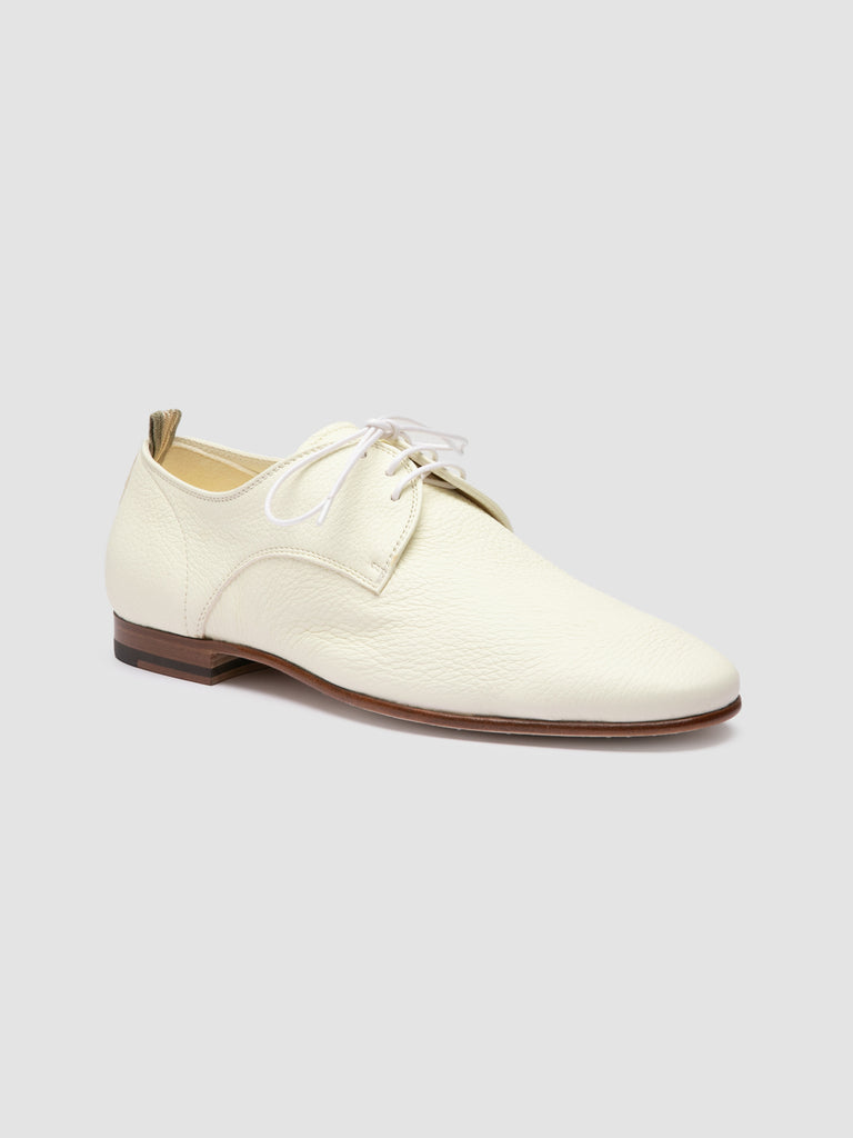 OLIVER 007 - White Leather Derby Shoes
